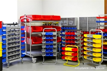 Picture of SET OF METAL UTILITY CARTS WITH PLASTIC BOXES