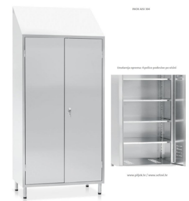 Picture of DOUBLE-DOOR STAINLESS STEEL CABINET WITH SHELVES
